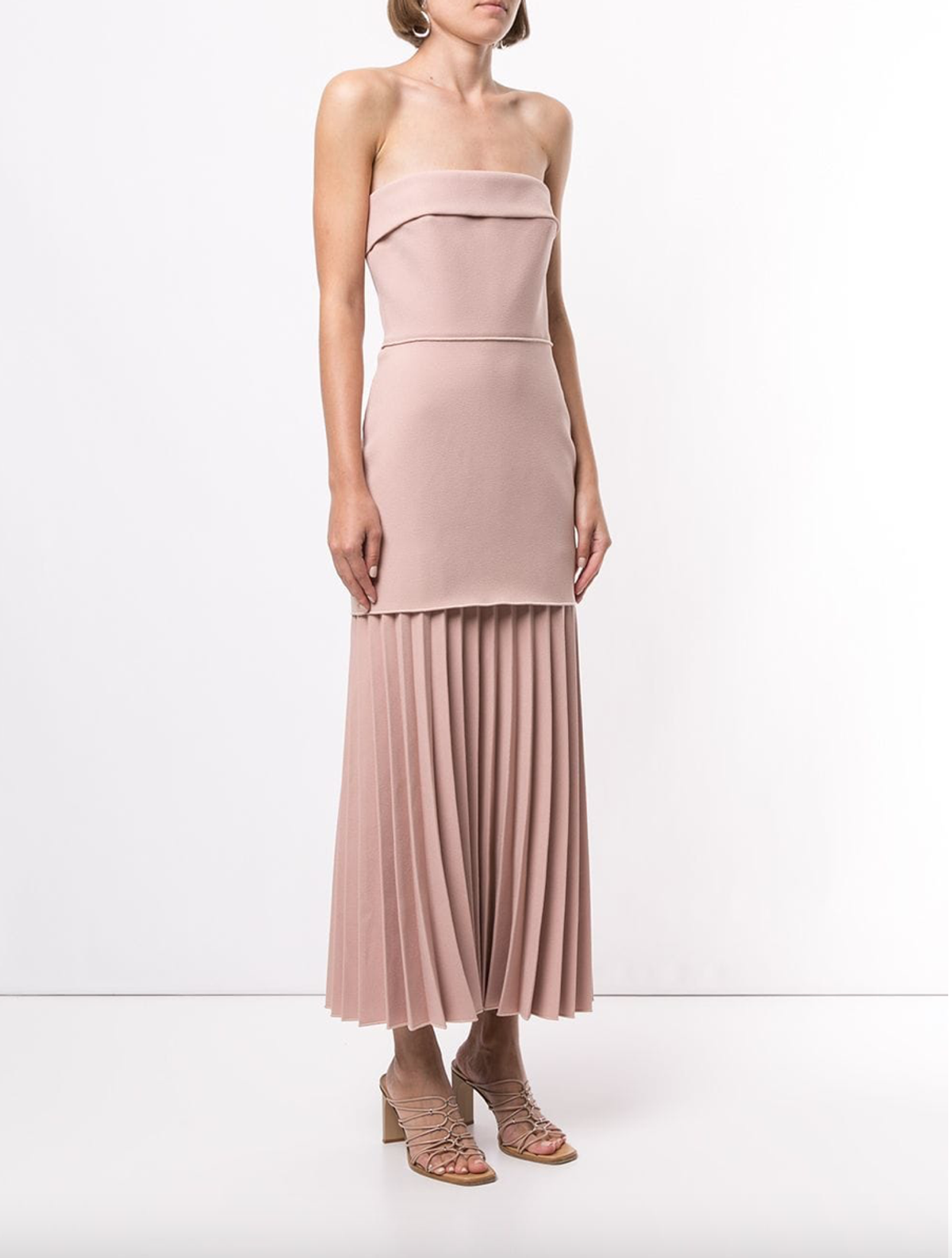 Dion Lee Linear Crepe Pleated Midi Dress Pink Size 6 - Image 3