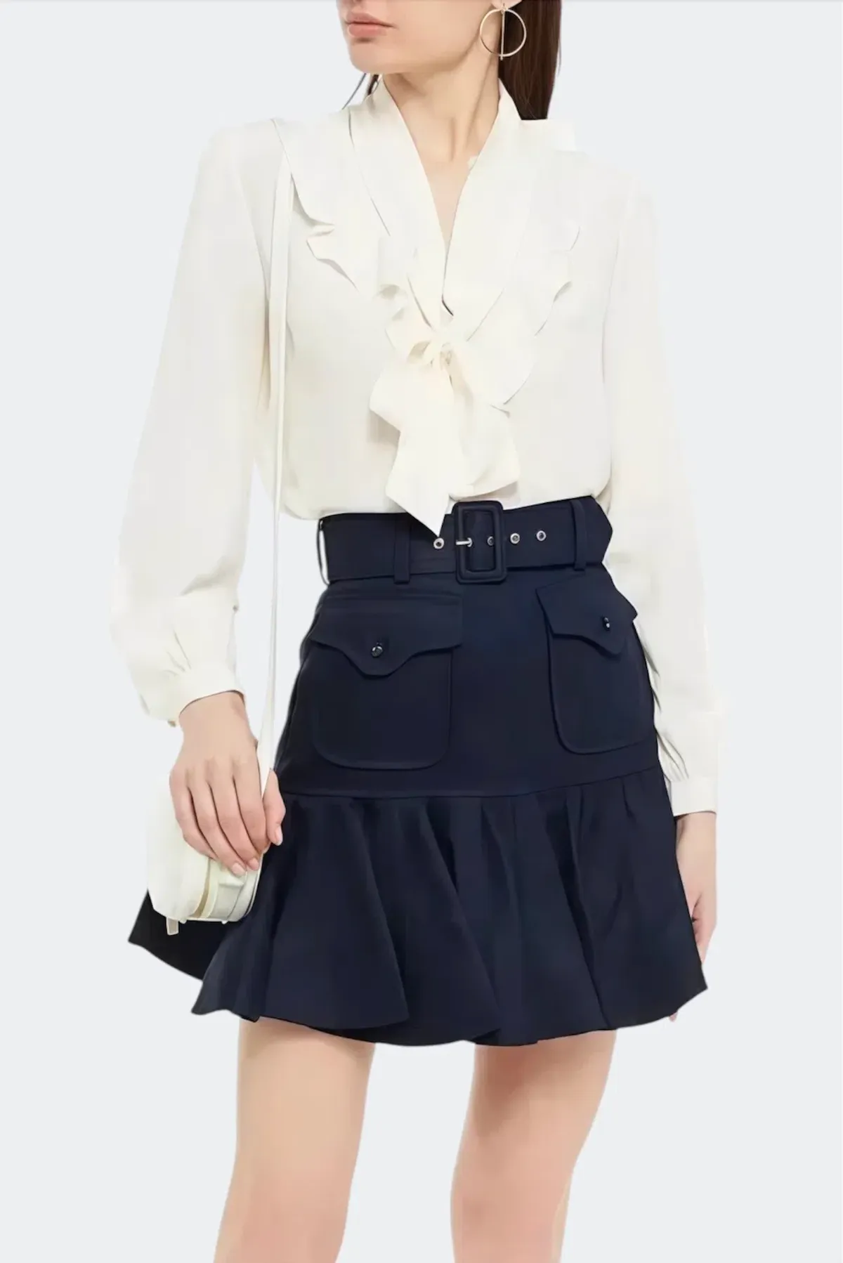 Zimmermann Glassy Safari Belted Linen Mini Skirt Blue Size AU 10 / 1 - Image 1