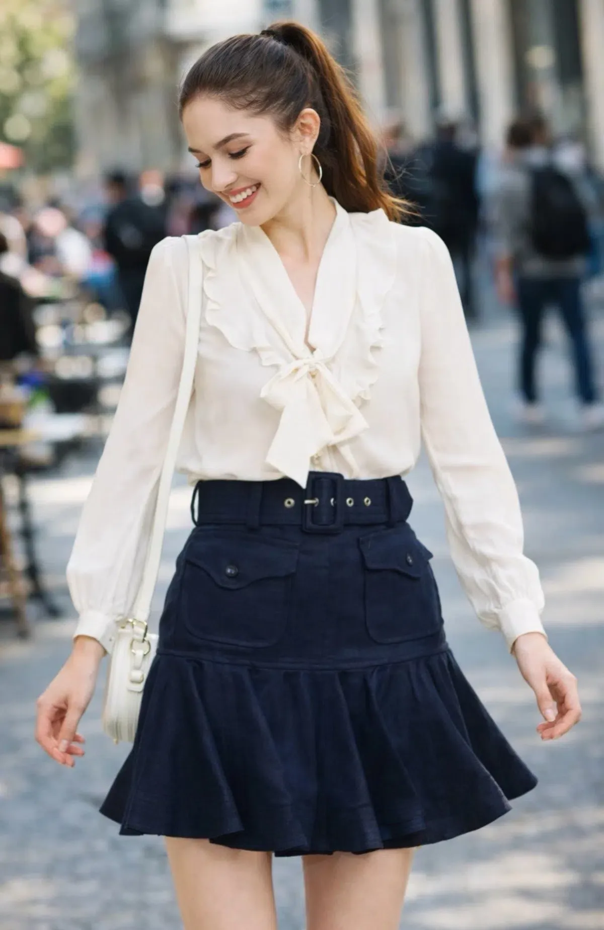 Zimmermann Glassy Safari Belted Linen Mini Skirt Blue Size AU 10 / 1 - Image 4