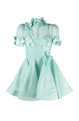 Zimmermann High Tide Lift Off Flower Mini Dress Mint Size AU 12 / 2 for rent on The Volte - image 5