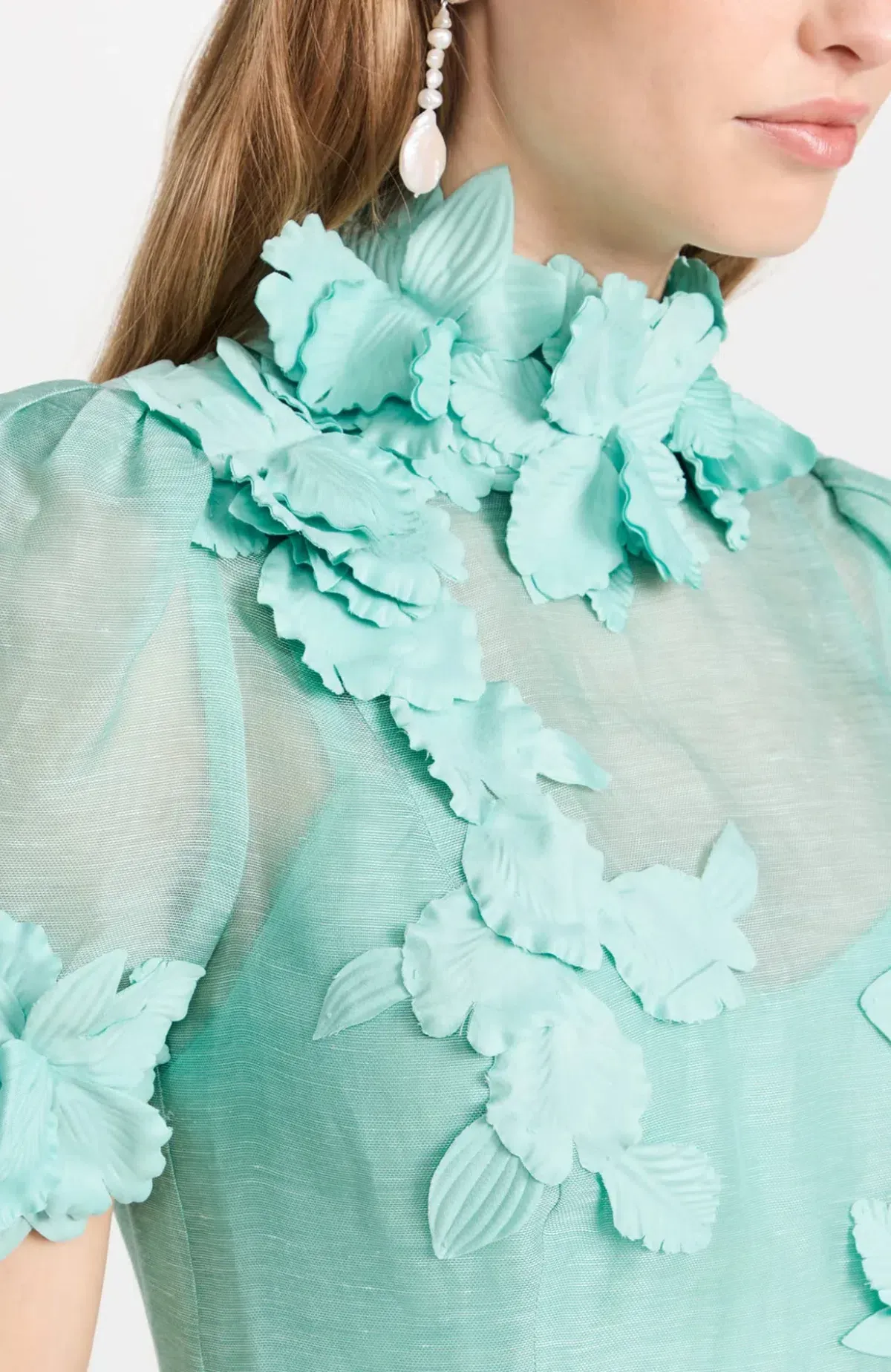 Zimmermann High Tide Lift Off Flower Mini Dress Mint Size AU 12 / 2 - Image 4