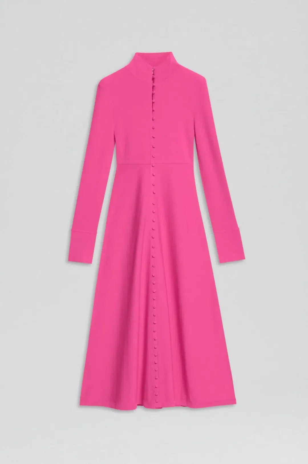 SCANLAN THEODORE CREPE KNIT BUTTON POLO DRESS FUCHSIA SIZE XS for rent on The Volte - main image