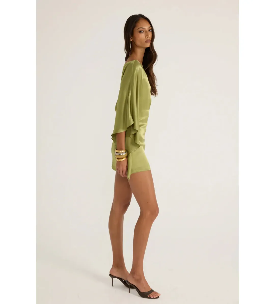 Ance Gria Diana Mini Dress in Vintage Green Size 6 for rent on The Volte - main image