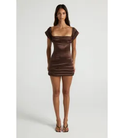 Ance Gria Madeline Mini Dress in Brown Size 6 for rent on The Volte - image 1