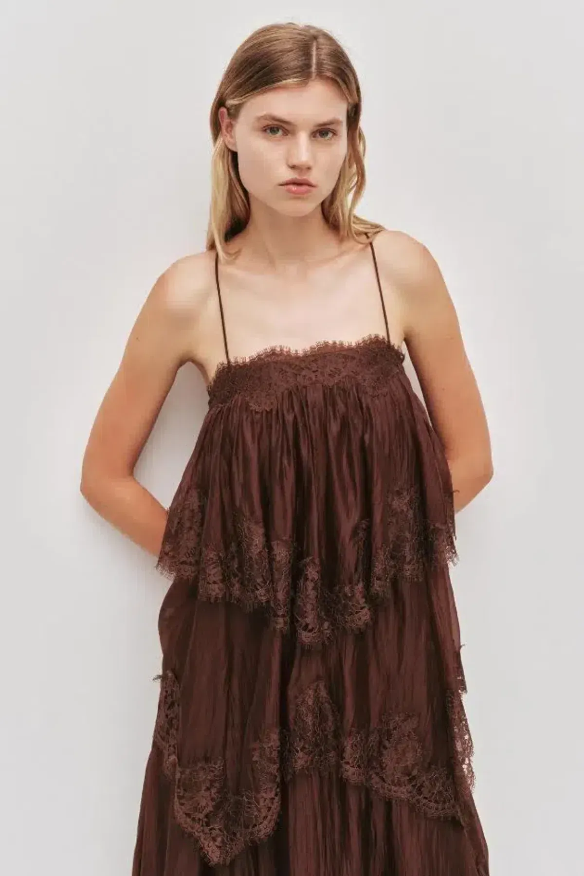 🤎 Aje OPHELIA Lace Gown in Chocolate Brown - Size 10 AU - Tiered Layered Maxi Dress 🤎 General Information - Image 8