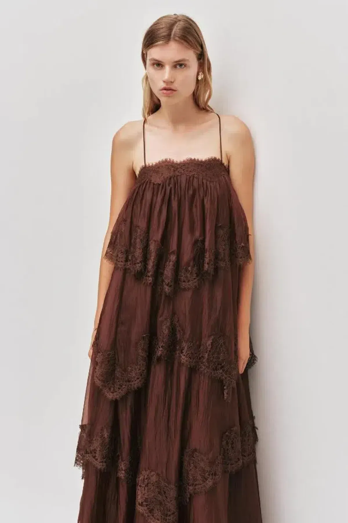 🤎 Aje OPHELIA Lace Gown in Chocolate Brown - Size 10 AU - Tiered Layered Maxi Dress 🤎 General Information - Image 9