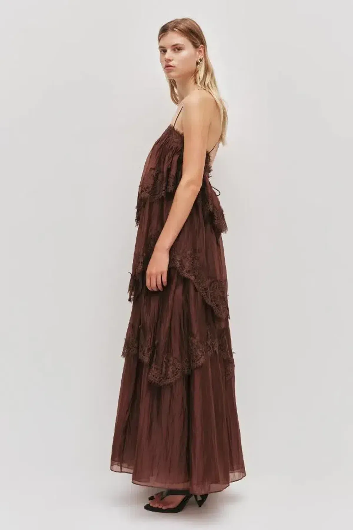 🤎 Aje OPHELIA Lace Gown in Chocolate Brown - Size 10 AU - Tiered Layered Maxi Dress 🤎 General Information - Image 2