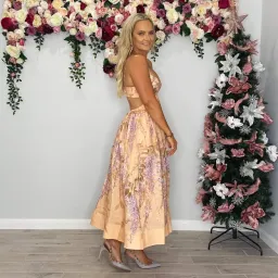 🌸 ZIMMERMAN Rosa Bralette Midi Dress – Lilac Pink Wisteria Floral Maxi – Size 2 / AU 12 🌸 for rent on The Volte - image 1
