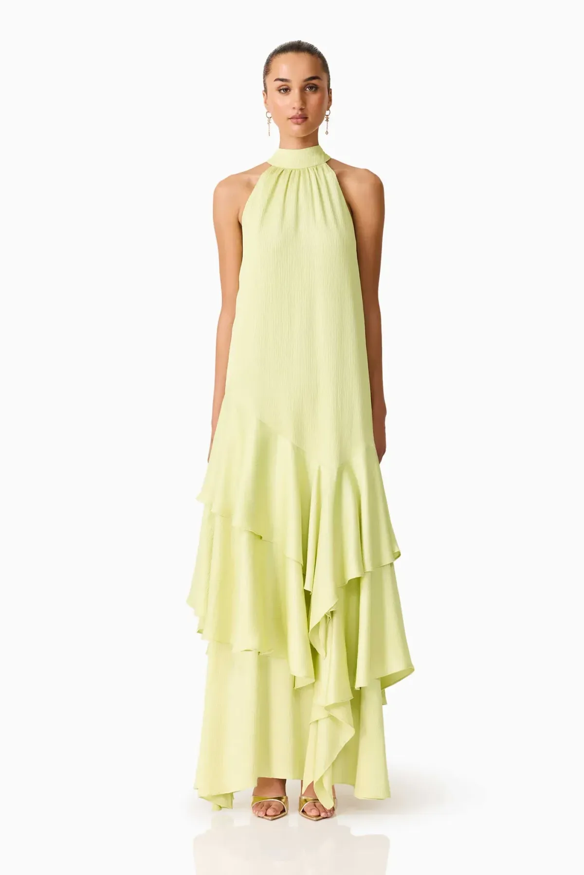 Elliatt Varella Halter Gown in Pistachio Green Size S/AU 8 - Image 2
