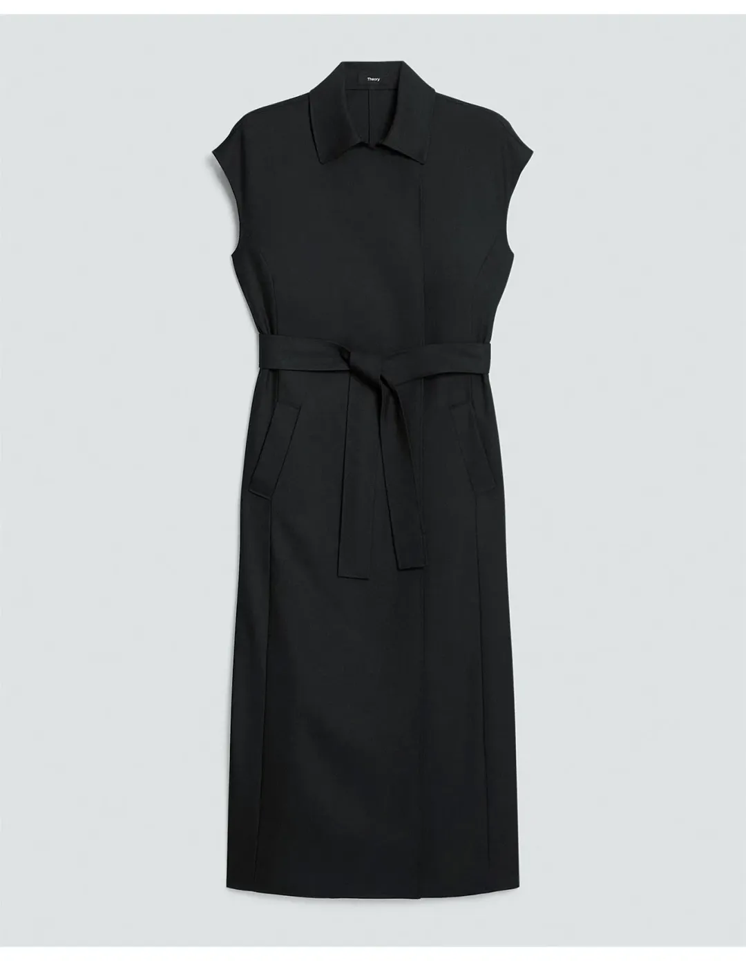 Theory Double-Breasted Wool-Blend Flannel Dress Size S Black for rent on The Volte - main image