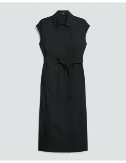 Theory Double-Breasted Wool-Blend Flannel Dress Size S Black for rent on The Volte - image 5