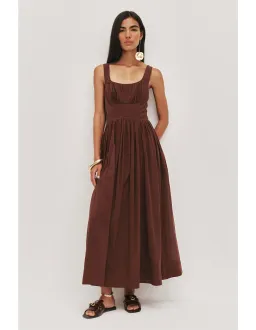 Aje Sunny Midi Dress Size 8 Chocolate for rent on The Volte - image 1
