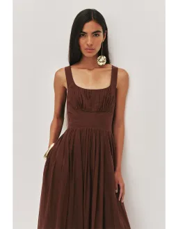 Aje Sunny Midi Dress Size 8 Chocolate for rent on The Volte - image 2