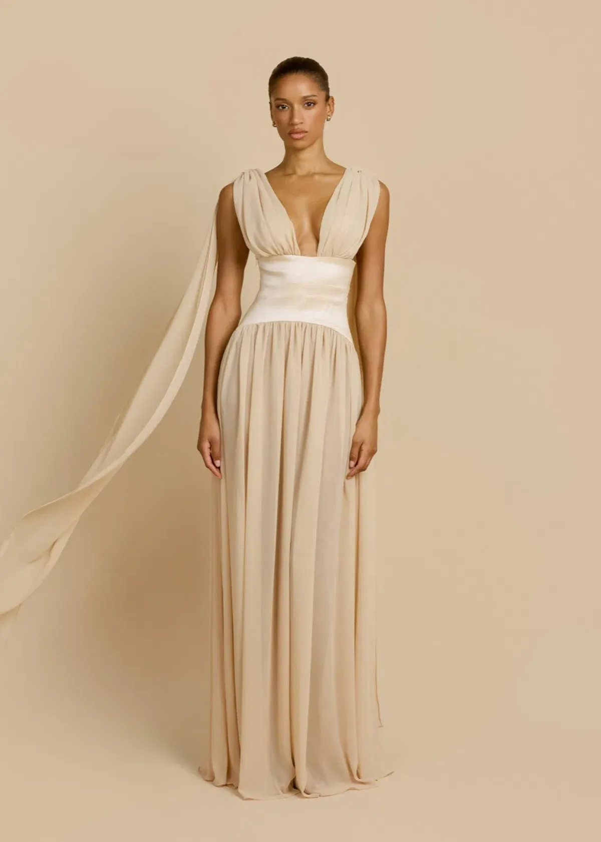 Arcina Ori Ramona Floor-Length Champagne Gown Size XS - Image 5