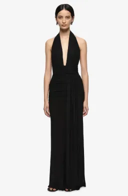 CASSIS DRAPE MAXI DRESS | BLACK for rent on The Volte - image 1