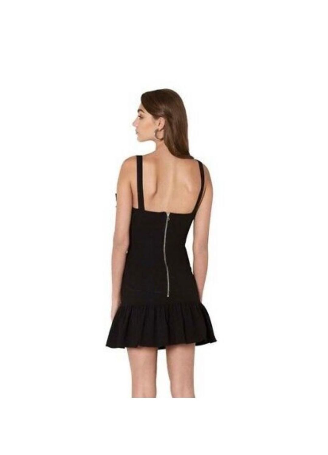 By Johnny Gathered Mini Ripple Dress - Black Size 8 for rent on The Volte - main image