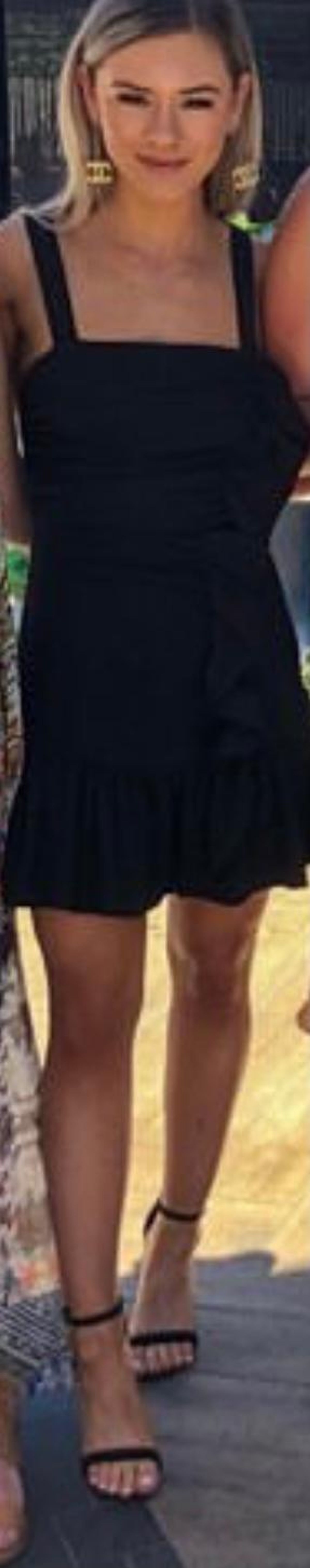 By Johnny Gathered Mini Ripple Dress - Black Size 8 - Image 5