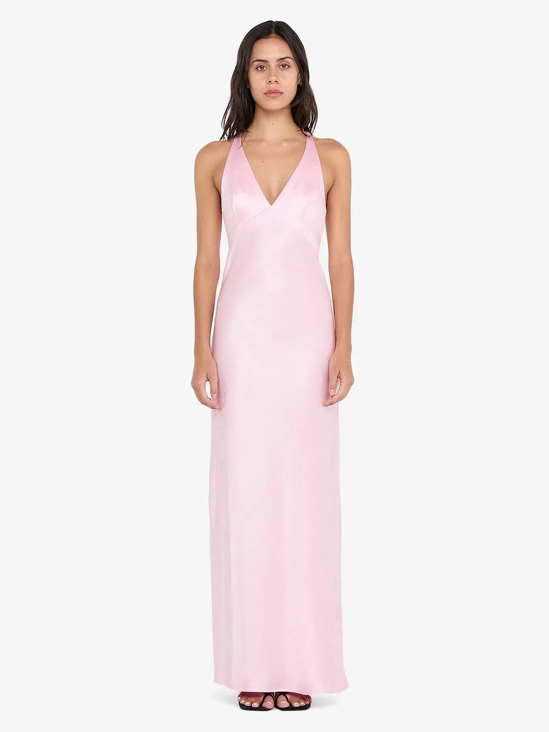 BEC & BRIDGE THE DREAMER V NECK MAXI / POWDER PINK / SIZE 6 for rent on The Volte - main image