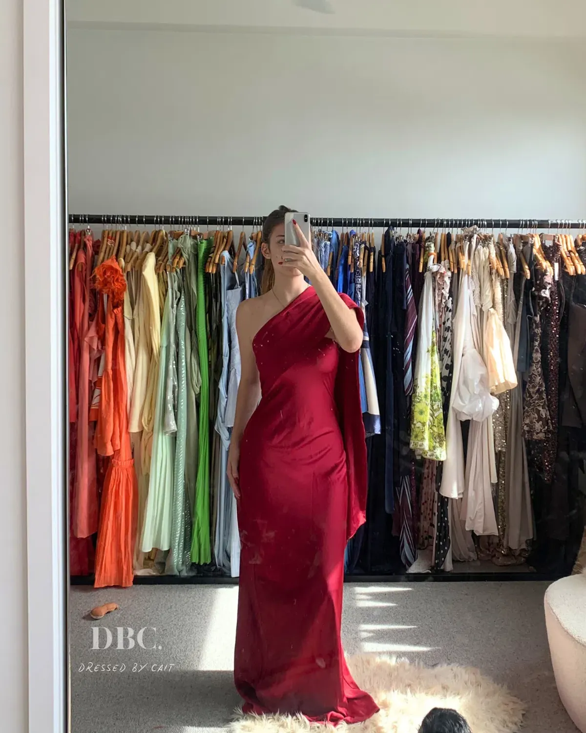 MISHA Lilia Satin Maxi Beetroot Size 6 - Image 2