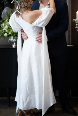 Aje Arista Tulip Puff Sleeve White Midi Size 6 for rent on The Volte - image 3