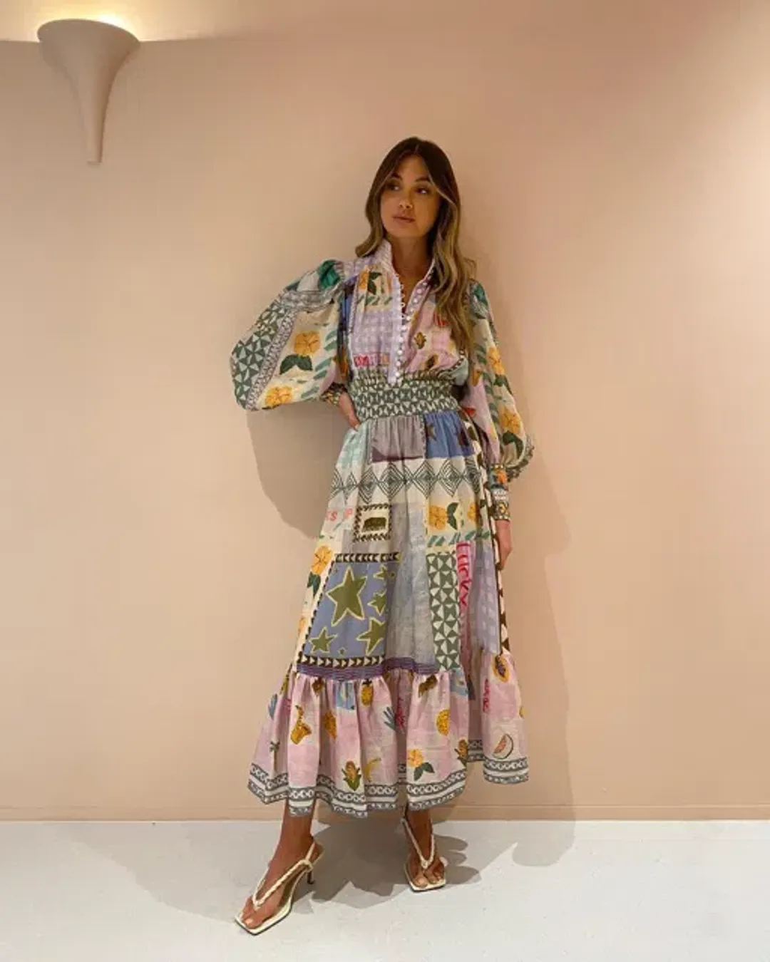 Alemais Emma Gale Shirtdress Multi Print Size 8 AU for rent on The Volte - main image