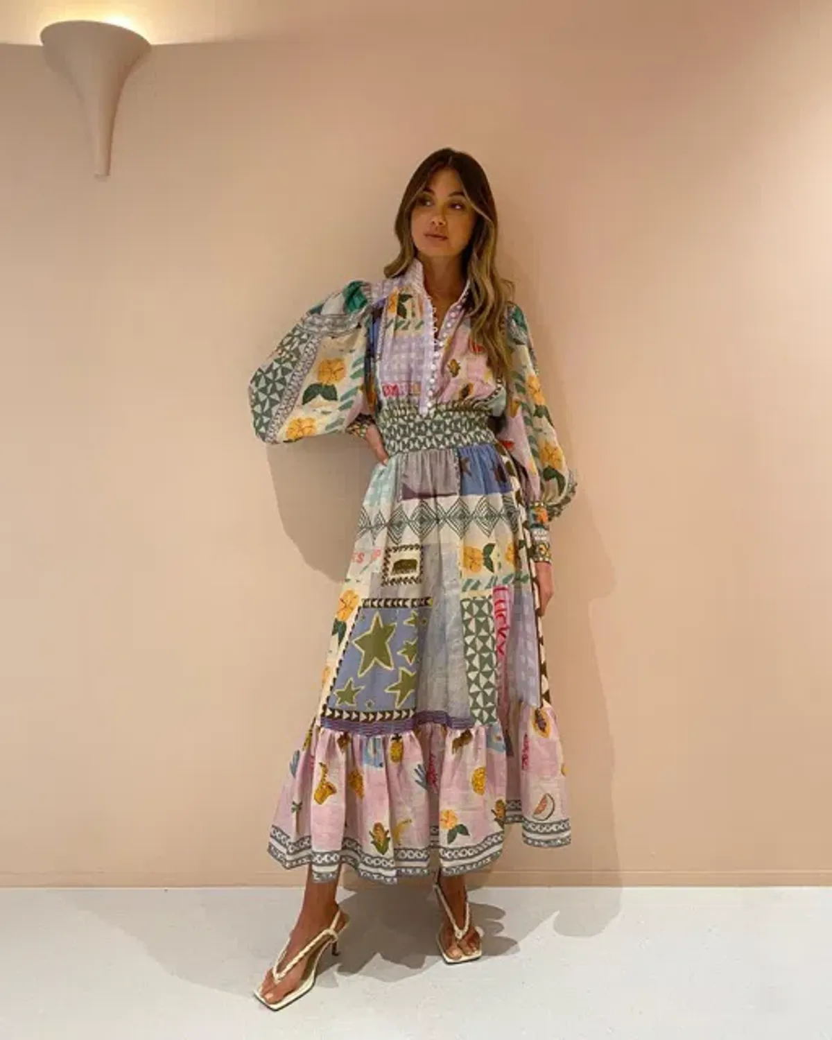 Alemais Emma Gale Shirtdress Multi Print Size 8 AU for rent on The Volte - main image