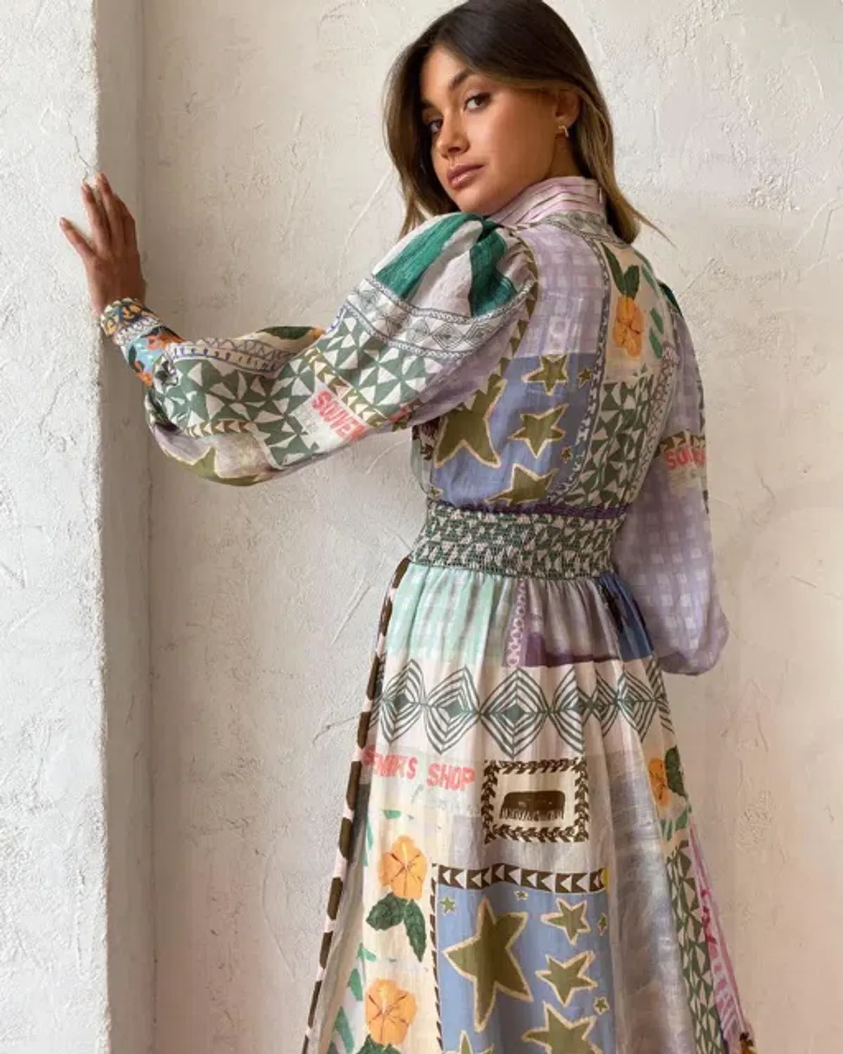 Alemais Emma Gale Shirtdress Multi Print Size 8 AU - Image 6