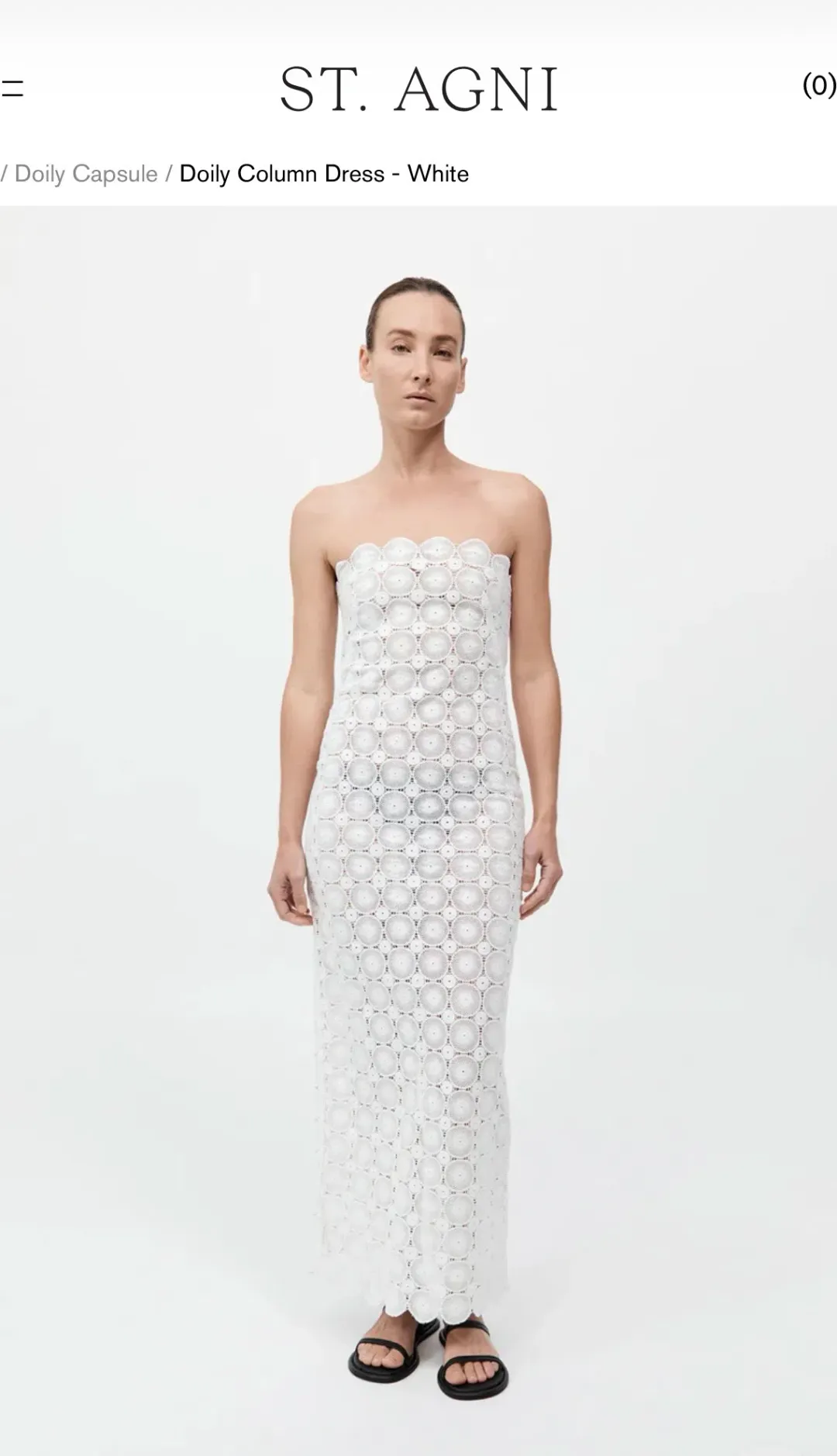 St Agni Doily Column Maxi Dress size M for rent on The Volte - main image