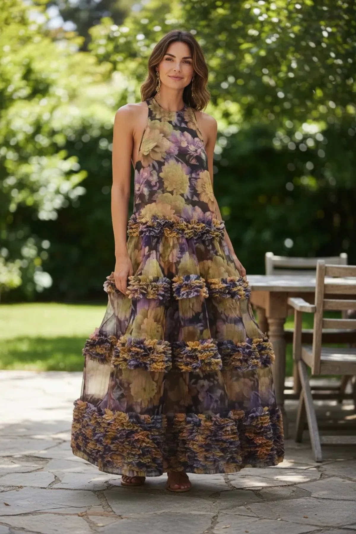 Zimmermann LUNA RUFFLE MAXI DRESS, Size 0P/ AU 6 - Image 1