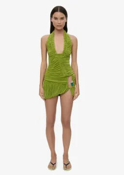 Christopher Esber Beach Glass Bubble Mini Dress dyspsis green Size 8 for rent on The Volte - image 1
