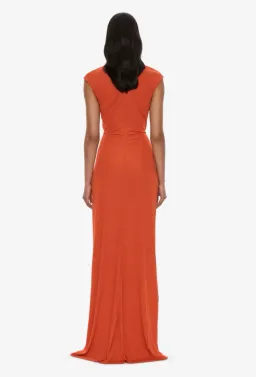 Christopher Esber Bezel Quartz Disconnect Short Sleeve Dress carnelian Size 10 for rent on The Volte - image 2