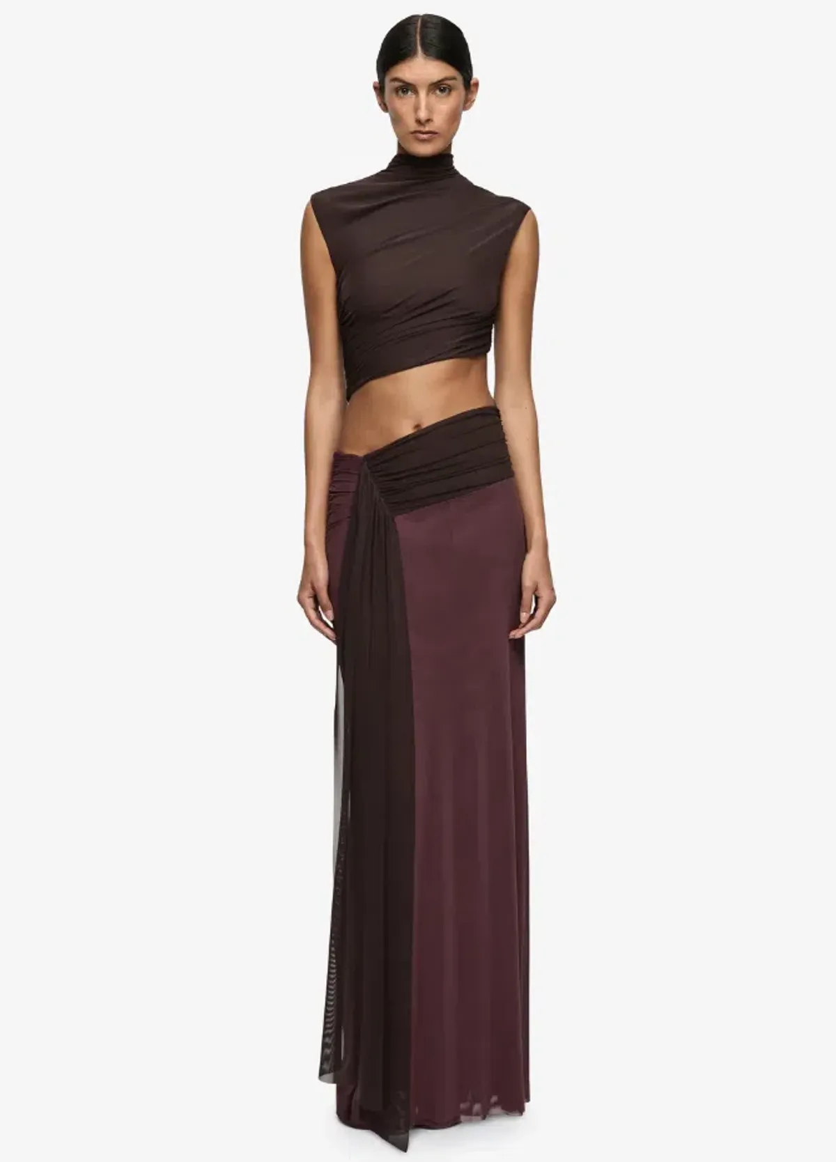 Bec & Bridge CONNI MAXI DRESS AUBERGINE/DARK CHOC Size 14 - Image 1