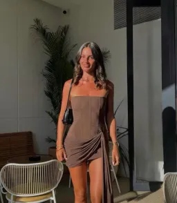 Leau Mira Mesh Corset Dress for rent on The Volte - image 4