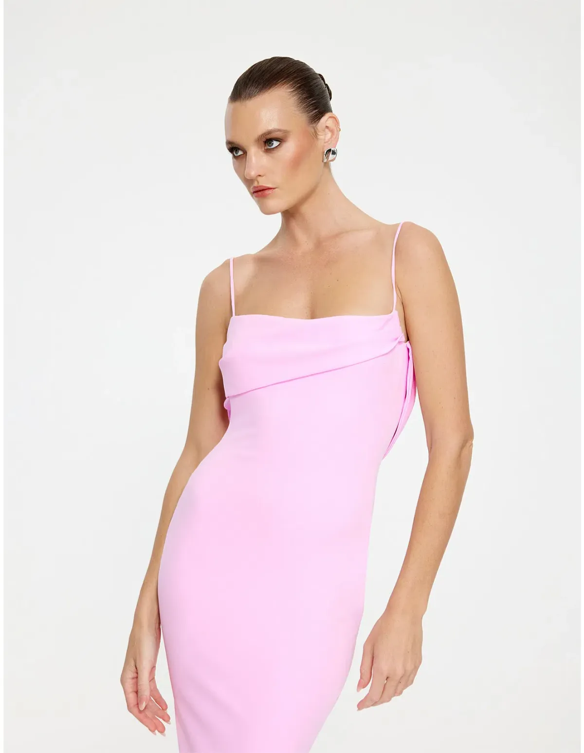 Effie Kats - Havilland Low Back Floor Length Gown "Taffy Pink" Size S - Image 4