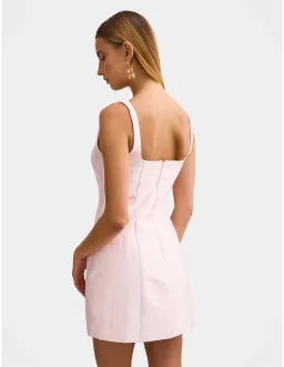 Forever New - Kaitlyn Structured Satin Mini Dress "Pink" Size 8 for rent on The Volte - image 3