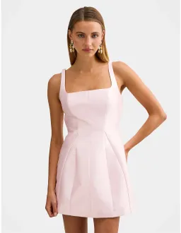 Forever New - Kaitlyn Structured Satin Mini Dress "Pink" Size 8 for rent on The Volte - image 1