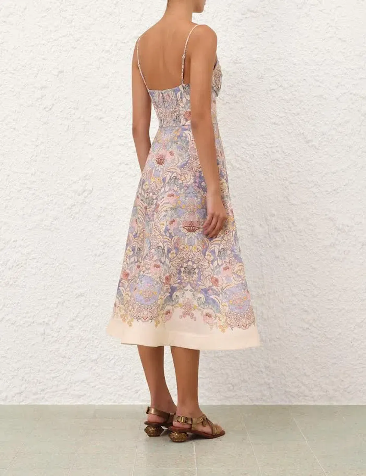 🌸💙 New ZIMMERMAN Rebellion Tuck Summer Midi Dress – Blue Floral – Size 10 AU (sz 1) 🌸 - Image 2