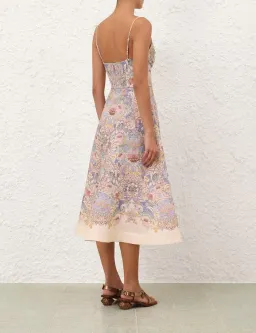 πΈπ New ZIMMERMAN Rebellion Tuck Summer Midi Dress β Blue Floral β Size 10 AU (sz 1) πΈ for rent on The Volte - image 2