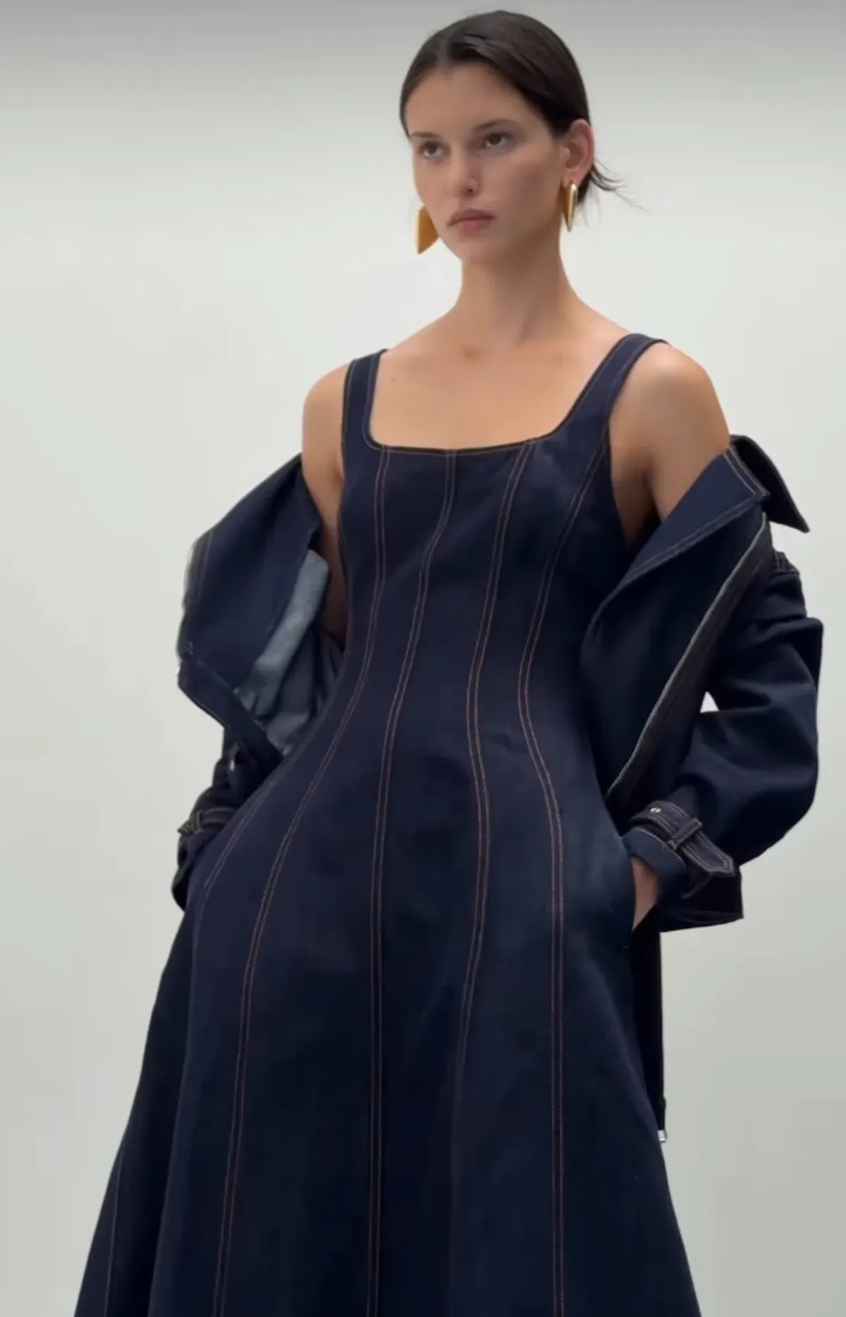 ANNA QUAN Justice Dress Dark Indigo Denim Size 8 AU - Image 2