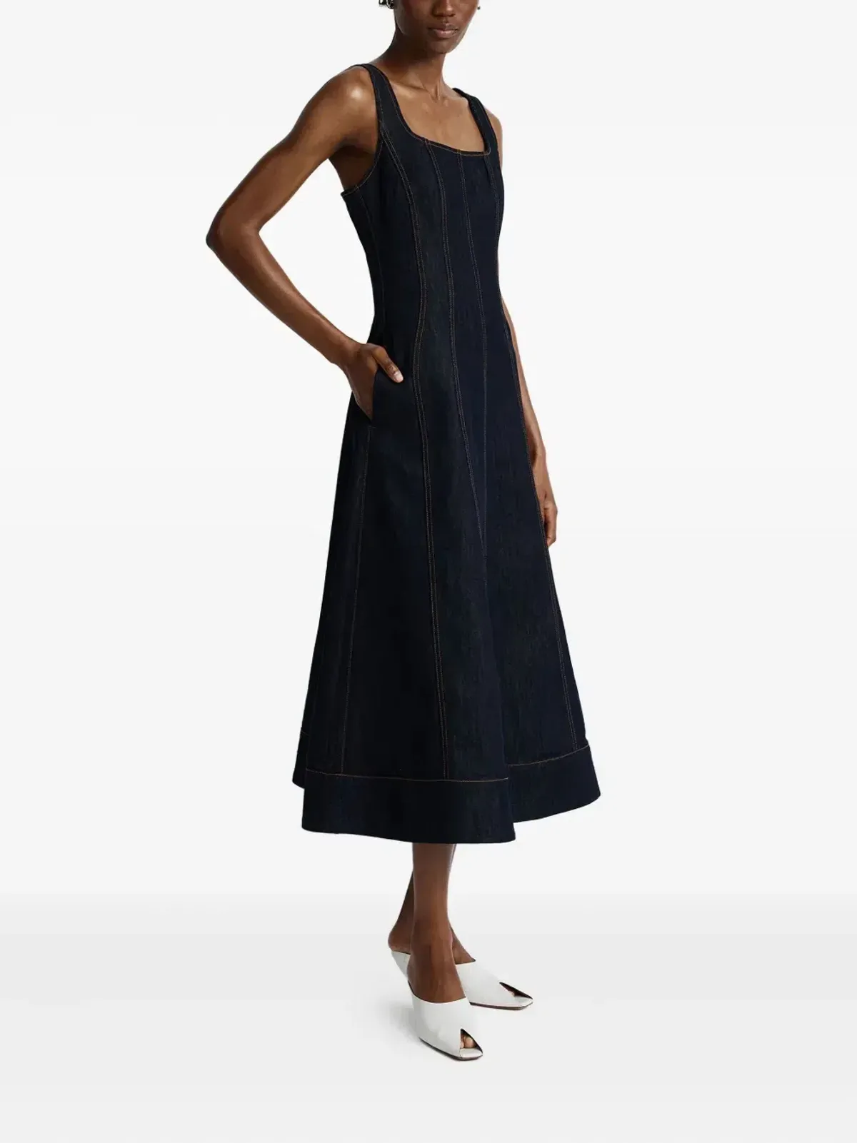 ANNA QUAN Justice Dress Dark Indigo Denim Size 8 AU - Image 4