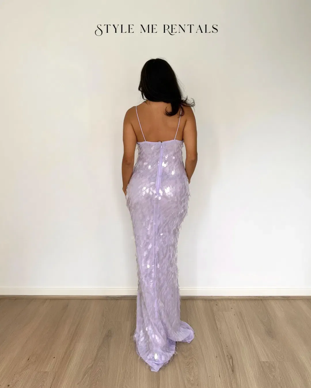 Misha Sapphire Sequin Maxi Dress Lilac Size S for rent on The Volte - main image