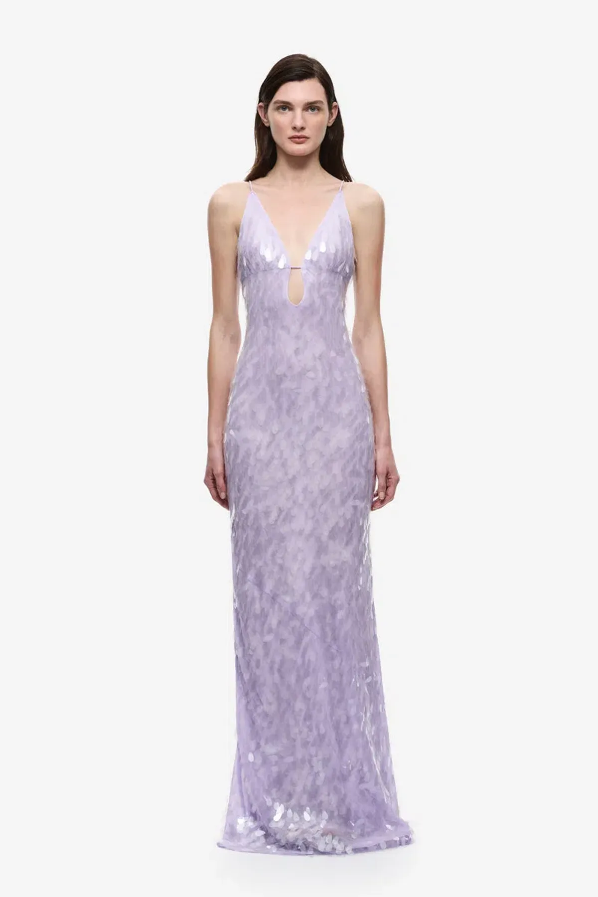 Misha Sapphire Sequin Maxi Dress Lilac Size S for rent on The Volte - main image