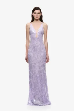 Misha Sapphire Sequin Maxi Dress Lilac Size S for rent on The Volte - image 1