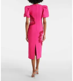 Rebecca Vallance Layana Puff Sleeve Midi Dress in Pink Size 10 for rent on The Volte - image 2
