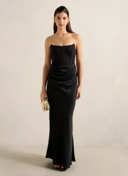 Forever New - Isra Drape Strapless Maxi Dress "Black" Size 8 for rent on The Volte - image 1