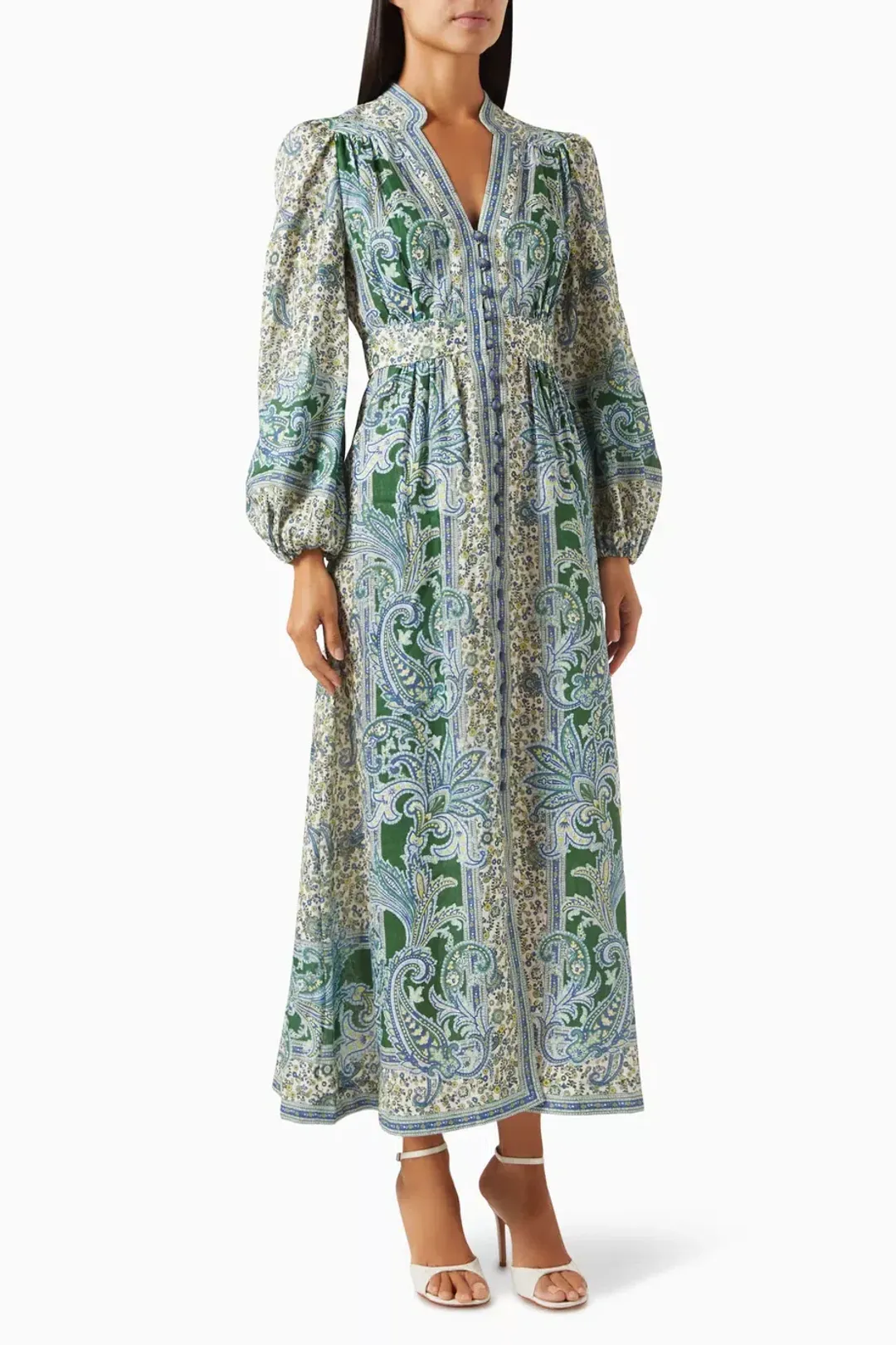 Zimmermann Ottie Plunge Midi Dress Size 2 / AU 12 for rent on The Volte - main image