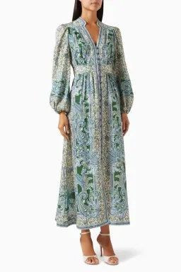 Zimmermann Ottie Plunge Midi Dress Size 2 / AU 12 for rent on The Volte - image 1