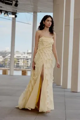 💛 Aje ALLAIRIE GOWN in Butter Yellow - Size 8 AU 💛 Ruffled Tiered Maxi Dress 💛 for rent on The Volte - image 5