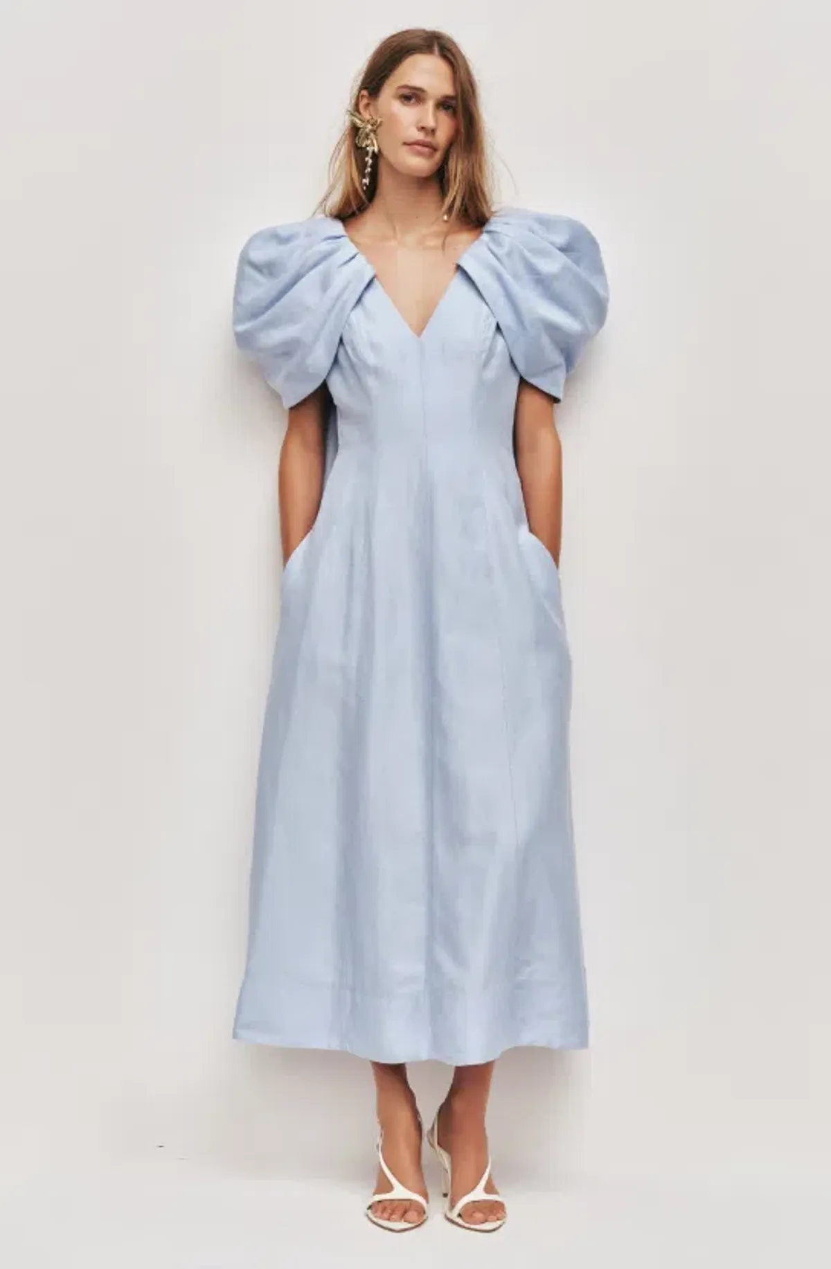 BISOU MIDI DRESS - AJE SIZE 12 PALE BLUE - Image 2