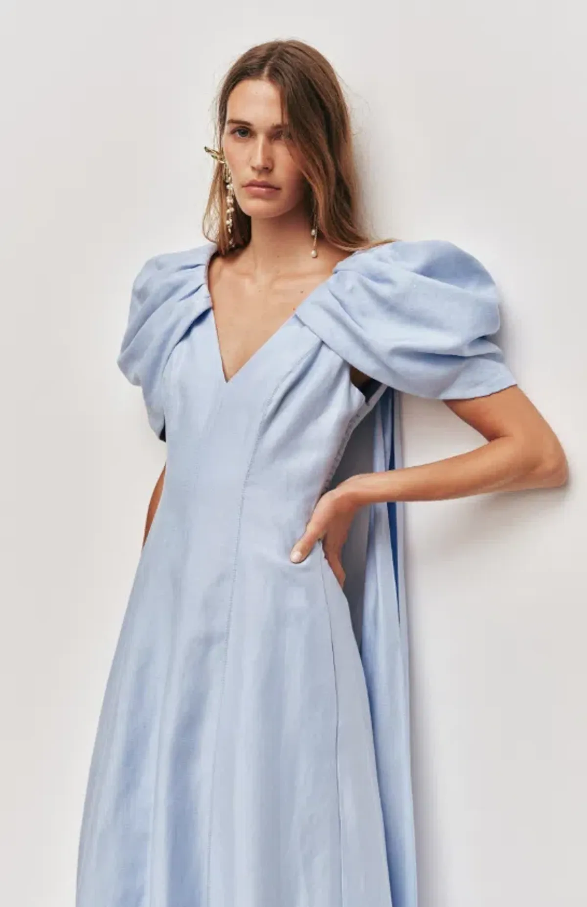 BISOU MIDI DRESS - AJE SIZE 12 PALE BLUE - Image 1